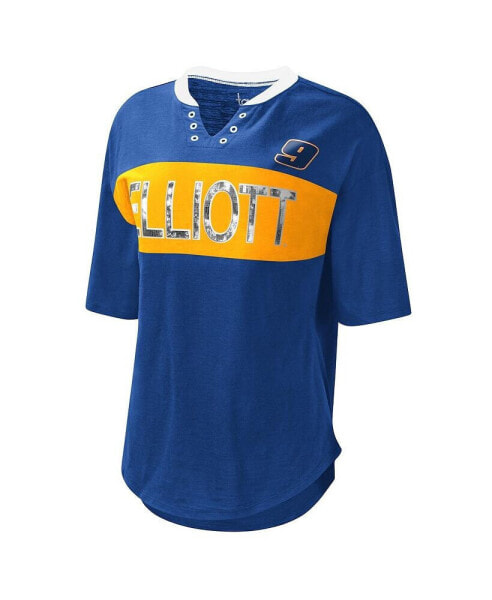 Women's Royal Chase Elliott Lead Off Henley T-shirt