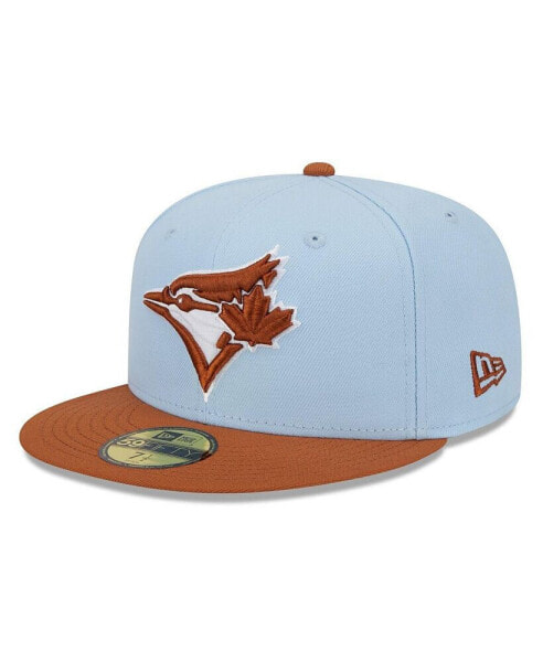 Men's Light Blue/Brown Toronto Blue Jays Spring Color Basic Two-Tone 59Fifty Fitted Hat