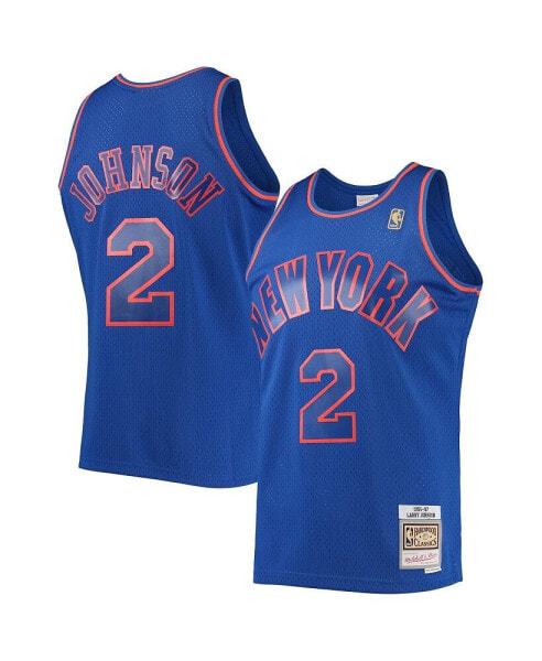 Men's Larry Johnson Blue New York Knicks 1996-97 Hardwood Classics Swingman Jersey