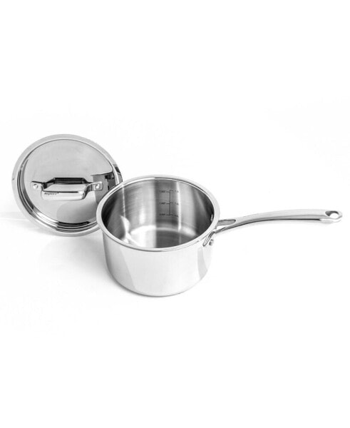 Professional 18/10 Stainless Steel Tri-Ply 3.3 Quart Sauce Pan with Lid