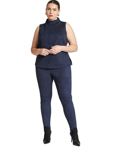 Plus Size Barkwood X Faux Suede Leggings With Stirrups