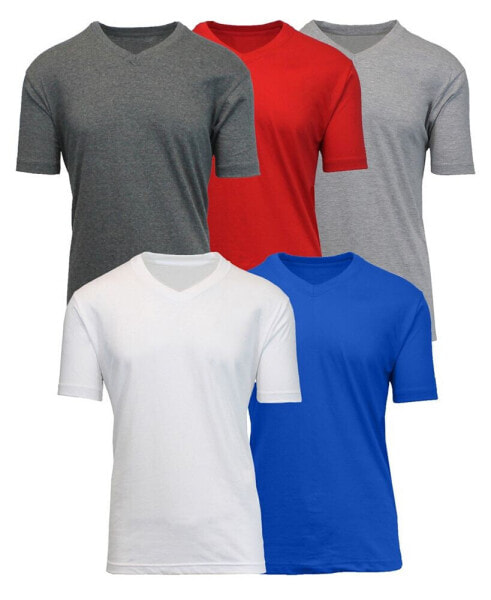 Men's Short Sleeve V-Neck Tee-5 Pack