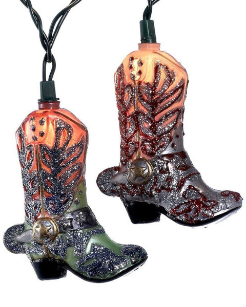 Kurt Adler 10/L Boots Glitter Light Set Multicolor