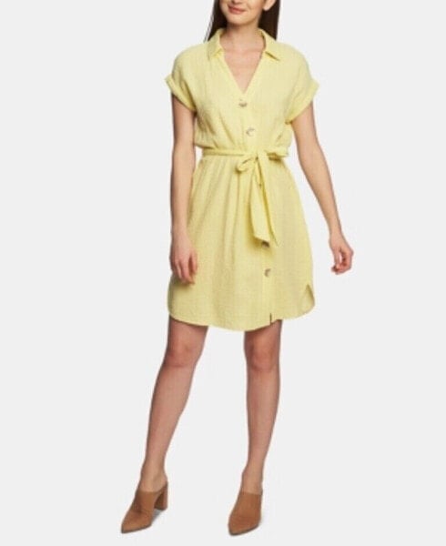 Платье 1.State Рубашка с поясом и пуговицами Ice Lemon S