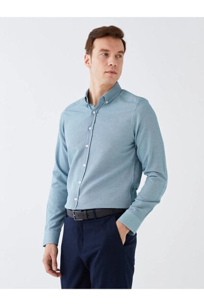Slim Fit Uzun Kollu Oxford Erkek Gömlek