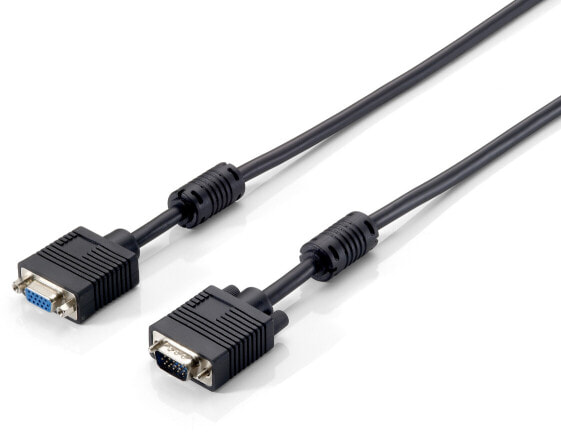 Equip HD15 VGA Extension Cable - 1.0m - 1 m - VGA (D-Sub) - VGA (D-Sub) - Male - Female - Black
