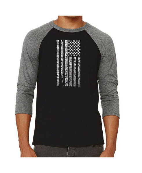 National Anthem Flag Men's Raglan Word Art T-shirt