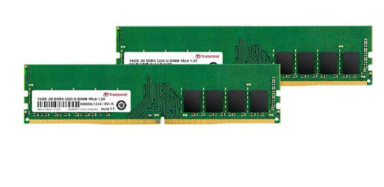 Transcend JetRam DDR4-3200 U-DIMM 8GBx2 Dual Channel - 16 GB - 1 x 8 GB - DDR4 - 3200 MHz - 288-pin DIMM