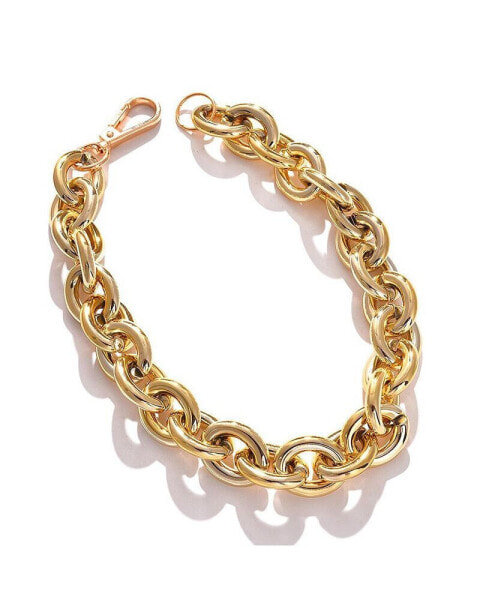 Women's Gold Metallic Chain-link Necklace