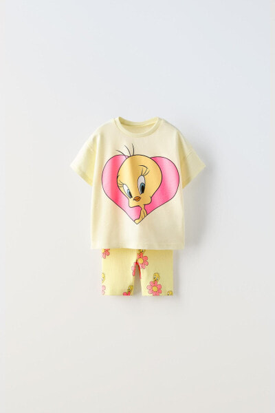 Шорты-велосипедки и футболка с принтом tweety ™ looney tunes ZARA