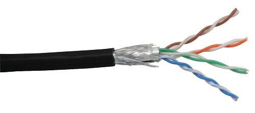 InLine Patch Cable SF/UTP Cat.5e AWG26 CCA PVC black 100m