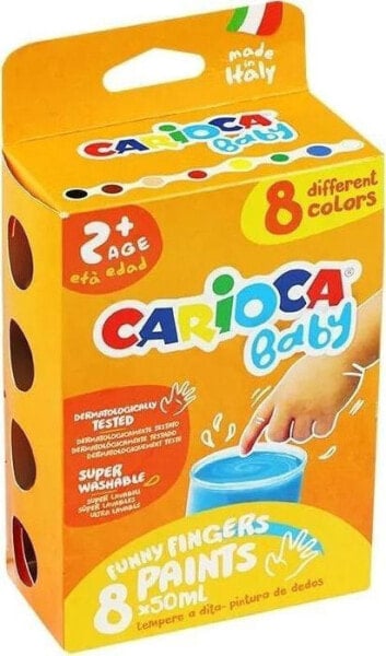 Краски темпера для рисования пальцами 8 цветов от CARIOCA
