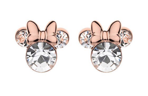Glittering bronze Minnie Mouse stud earrings ES00003PRWL.CS