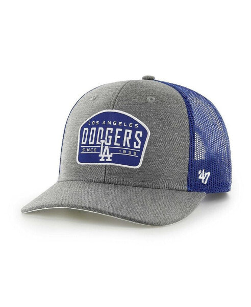 Men's Charcoal Los Angeles Dodgers Slate Trucker Snapback Hat