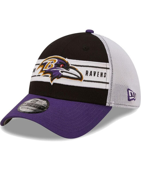 Men's Black, Purple Baltimore Ravens Team Banded 39THIRTY Flex Hat