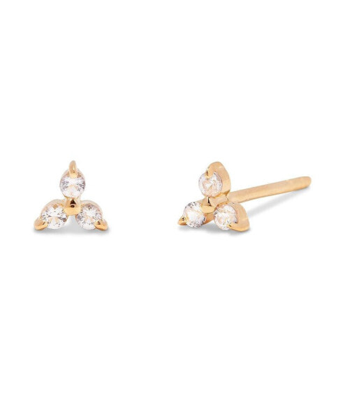 White Topaz 14K Gold-Plated Vermeil Leighton Earrings