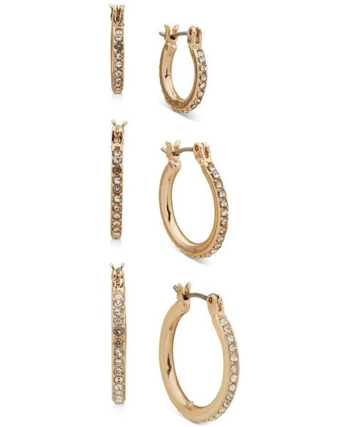 3-Pc. Set Pavé Hoop Earrings