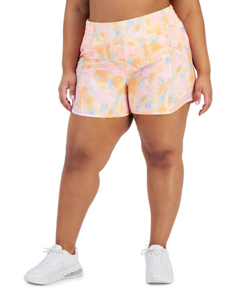 Plus Size Dreamy Bubble Printed Running Shorts, Created for Macy's