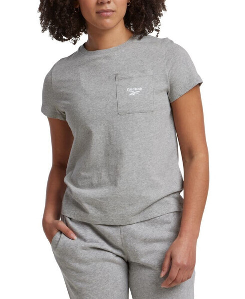 Women's Active Small-Logo Pocket Cotton T-Shirt