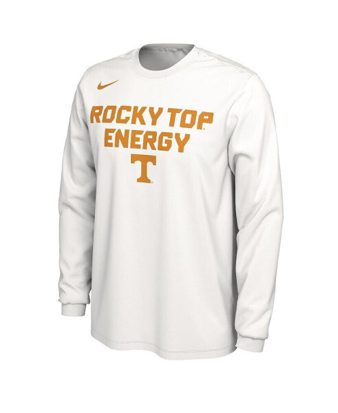 Men's White Tennessee Volunteers 2024 On Court Bench Long Sleeve T-shirt