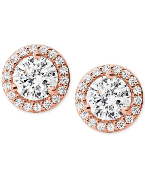 Women's Sterling Silver Pavé Studs