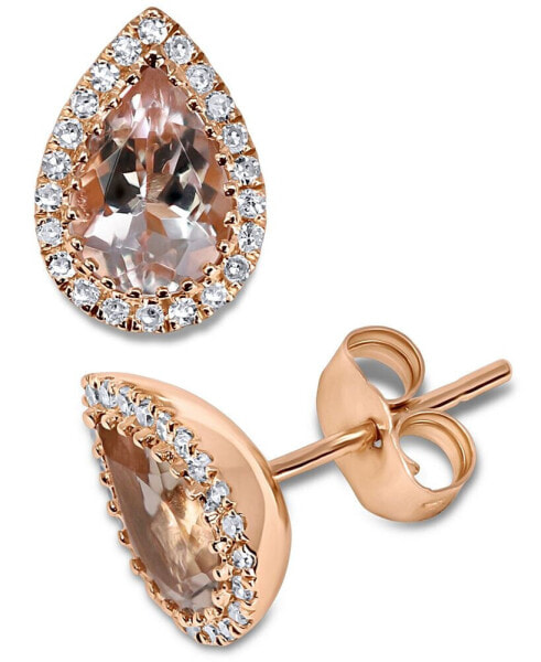 Серьги Macy's Morganite Tear Halo