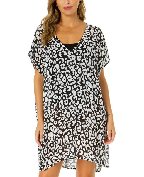 Women's Leopard-Print Easy Drop-Sleeve Tunic