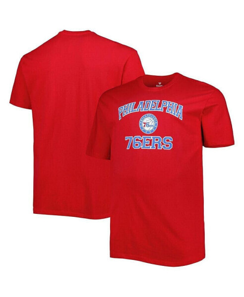 Men's Red Philadelphia 76ers Big and Tall Heart and Soul T-shirt