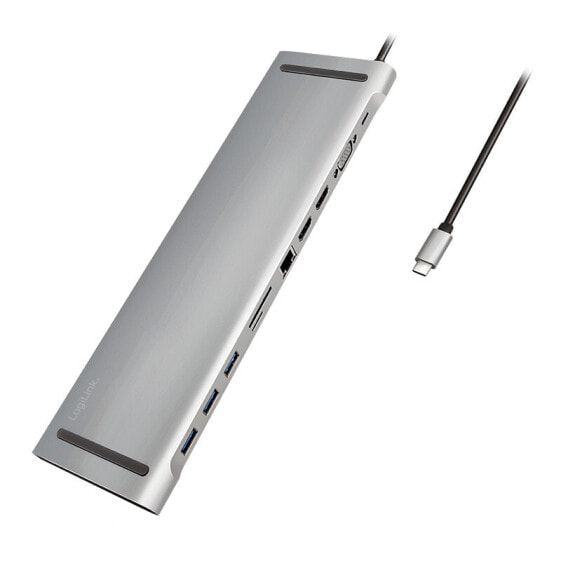 Адаптер LogiLink UA0373 USB Type-C - проводной - USB 3.2 Gen 1 (3.1 Gen 1) - 100 Вт - 3.5 мм - 10,100,1000 Mбит/с - Алюминий