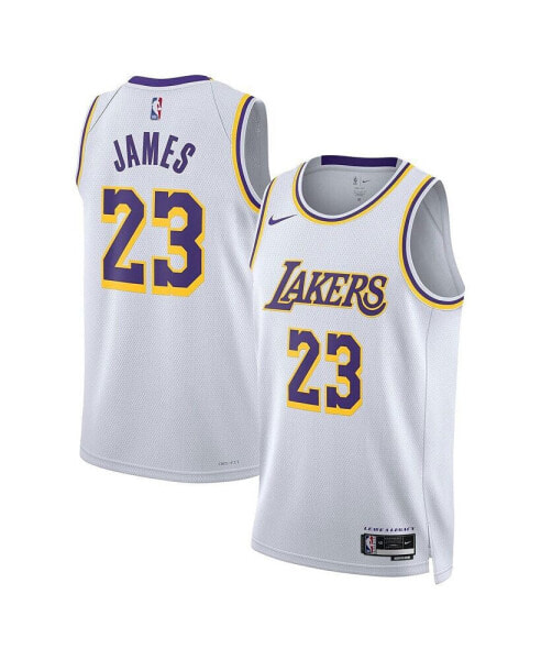 Men's and Women's LeBron James White Los Angeles Lakers Swingman Jersey - Association Edition
