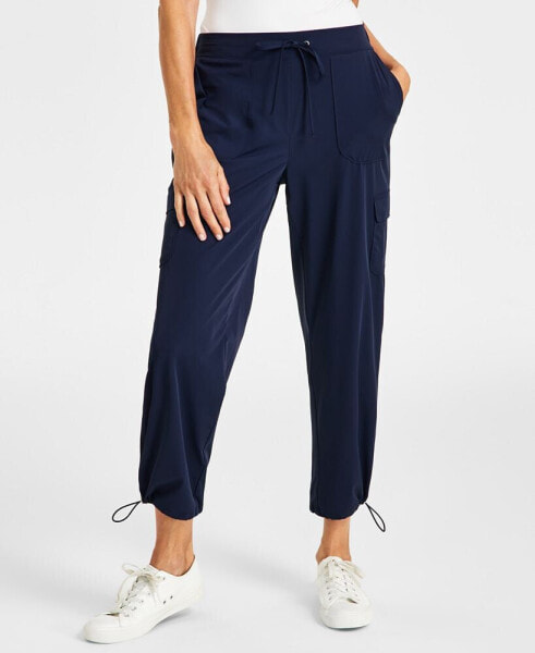 Petite Solid Drawcord-Hem Utility Pants, Created for Macy's