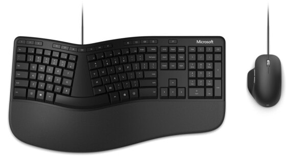 Microsoft Ergonomic Desktop - Full-size (100%) - USB - QWERTZ - Black - Mouse included