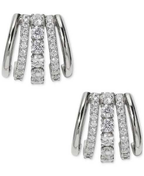 Cubic Zirconia Multi-Row J-Hoop Earrings, Created for Macy's