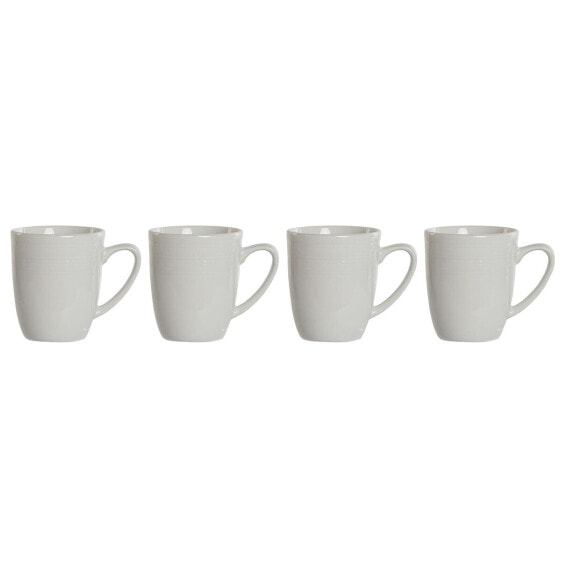 Набор из 4 кружек Mug DKD Home Decor Белый Фарфор 330 ml 12 x 10 x 9 cm