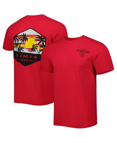 Men's Red University of Tampa Spartans Landscape Shield T-shirt