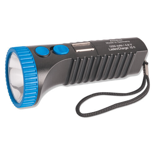 AccuLux PowerLux LED - Hand flashlight - Black,Blue - Plastic - Buttons - LED - 1 lamp(s)