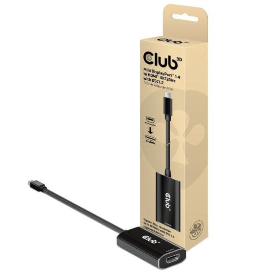 Club 3D Mini DisplayPort 1.4 to HDMI 4K120Hz with DSC1.2 Active Adapter M/F - 0.15 m - Mini DisplayPort - HDMI Type A (Standard) - Male - Female - Straight