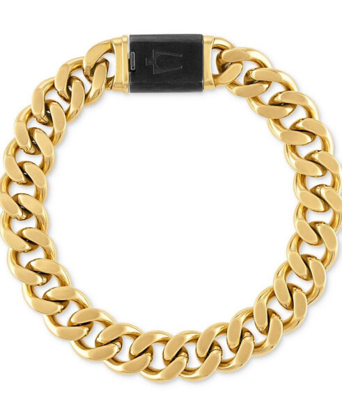 Men's Classic Curb Chain Bracelet in Gold-Plated Stainless Steel