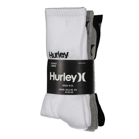 HURLEY Terry crew socks 3 pairs