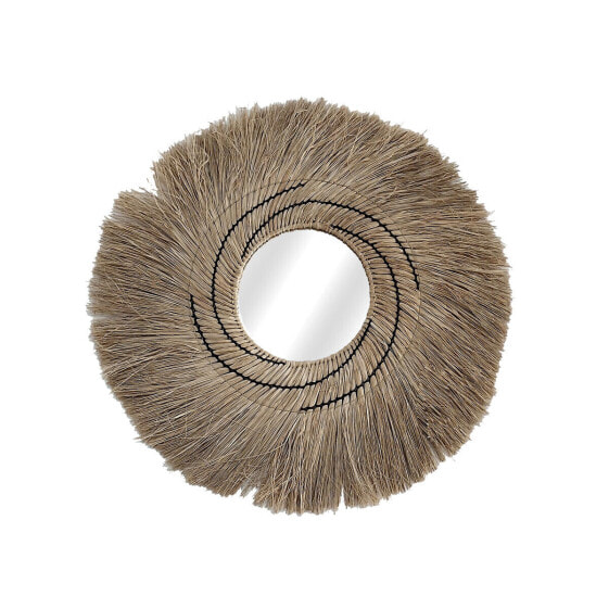 Wall mirror Romimex Natural Vegetable fibre 80 x 4 x 80 cm Circular