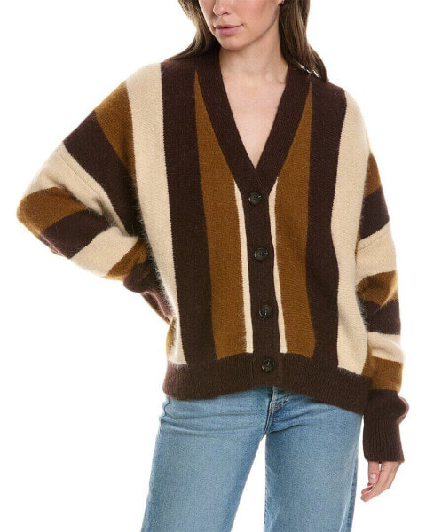 The Great The Fluffly Slouch Angora-Blend Cardigan Women's Brown 2