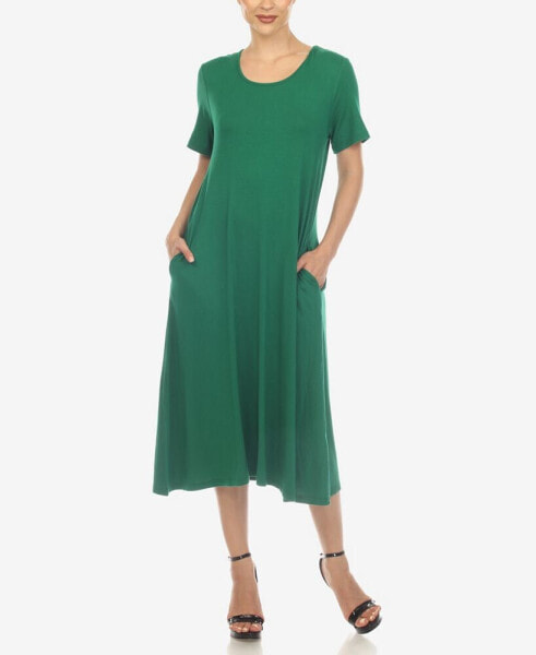 Women's Short Sleeve Midi Dress