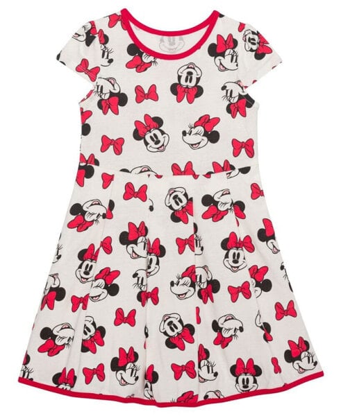 Toddler Girls Happy Minnie Bow Short Sleeve Dress