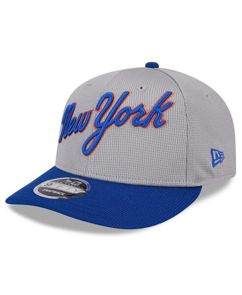 Men's Gray New York Mets 2024 Batting Practice Low Profile 9FIFTY Snapback Hat