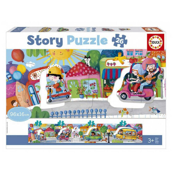 EDUCA BORRAS 26 Pieces Vehicles In The City Story Puzzle