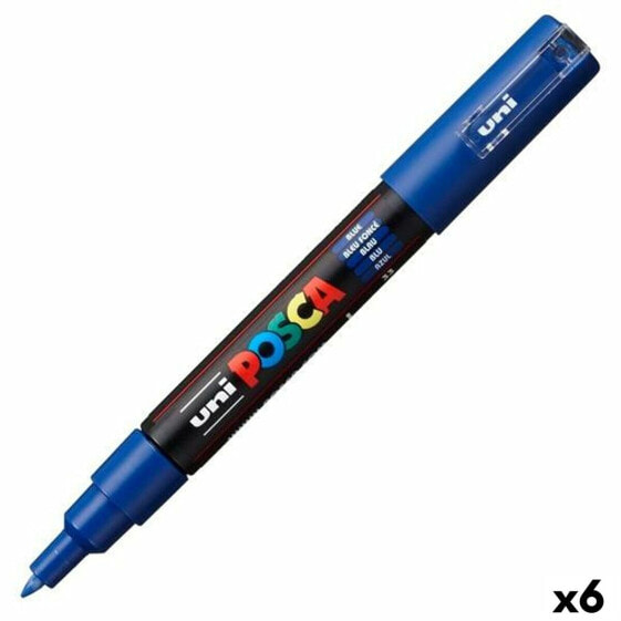 Ручки фломастеры POSCA PC-1M Синие (6 штук)