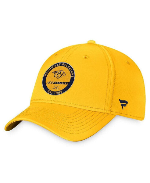 Men's Gold Nashville Predators Authentic Pro Training Camp Flex Hat