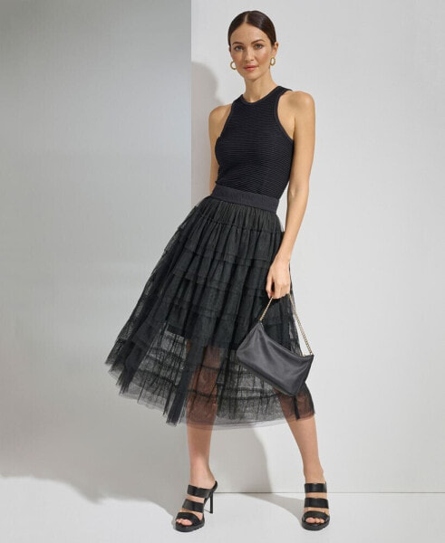 Women's Tiered Tulle Midi Skirt