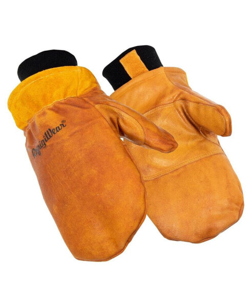 Men's Latex Dipped Insulated Leather Mittens