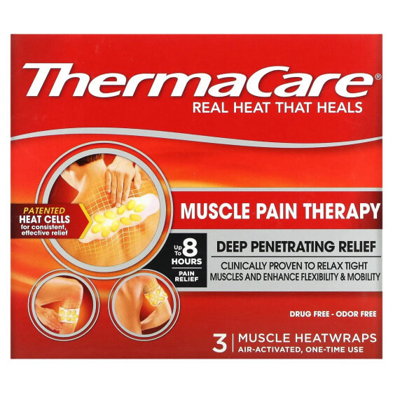 Болеутоляющие средства THERMACARE Muscle Pain Therapy, 3 тепловые обертывания для мышц
